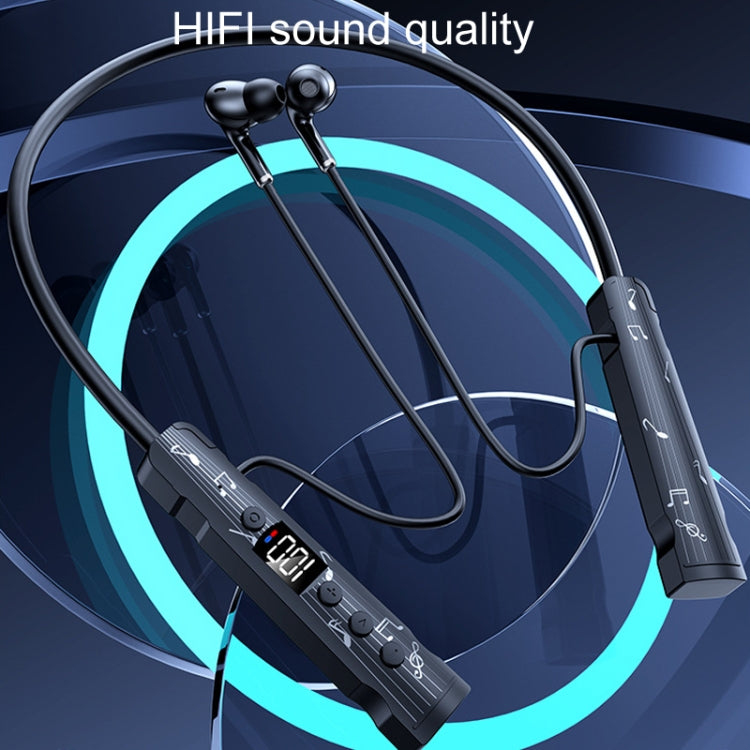 M226 Neck-Hanging In-Ear Pentatone Wired Sports Digital Display Bluetooth Earphone