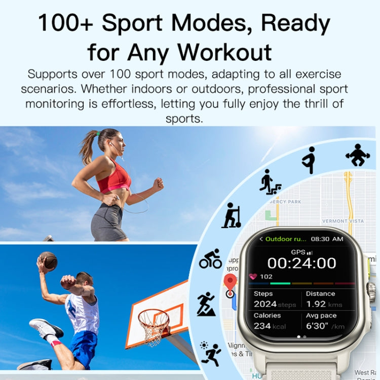 Sports Smart Watch 2.06 Inch Ultra HD AMOLED Screen Bluetooth Talking Watch