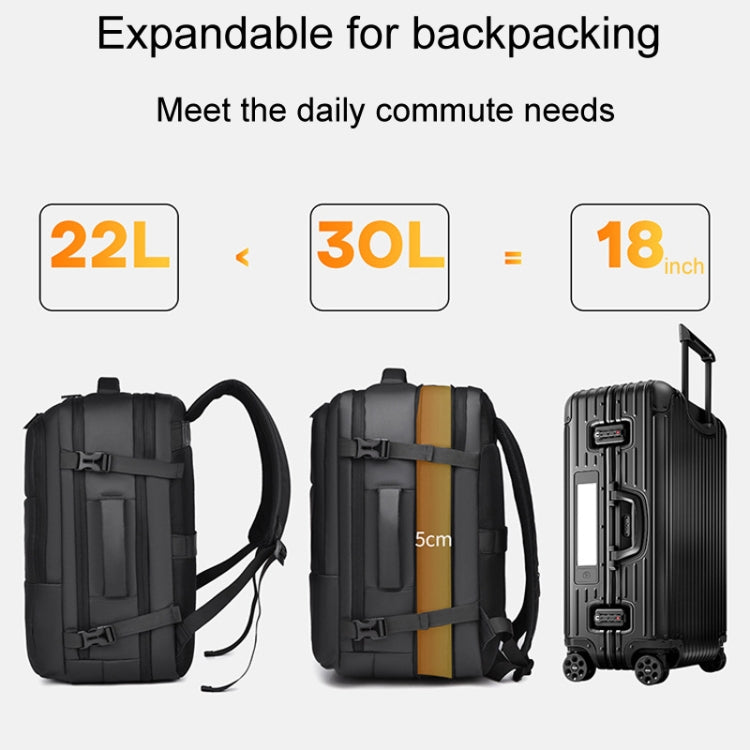 WEIXIER B724 Business Large Capacity Double-Shoulder Commuter Computer Bag Expandable Travel Backpack