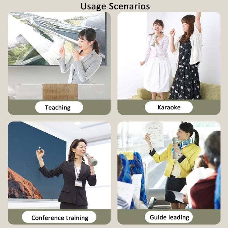 Oubai Z10 Bluetooth Wireless Microphone Voice Megaphone For Teacher, Basic Version, PPT Clicker Version