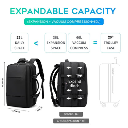 BANGE BG-3028 Men Shoulder Bag Vacuum Compression Large Capacity Expansion Leisure Backpacks