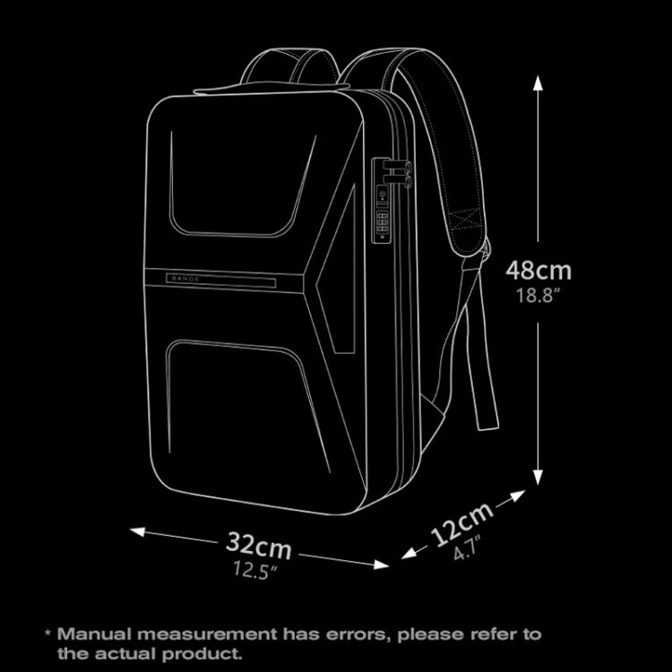 BANGE BG-3005 Hard Shell Men Backpack Laptop Personalised Shoulder Bag, BG-3005