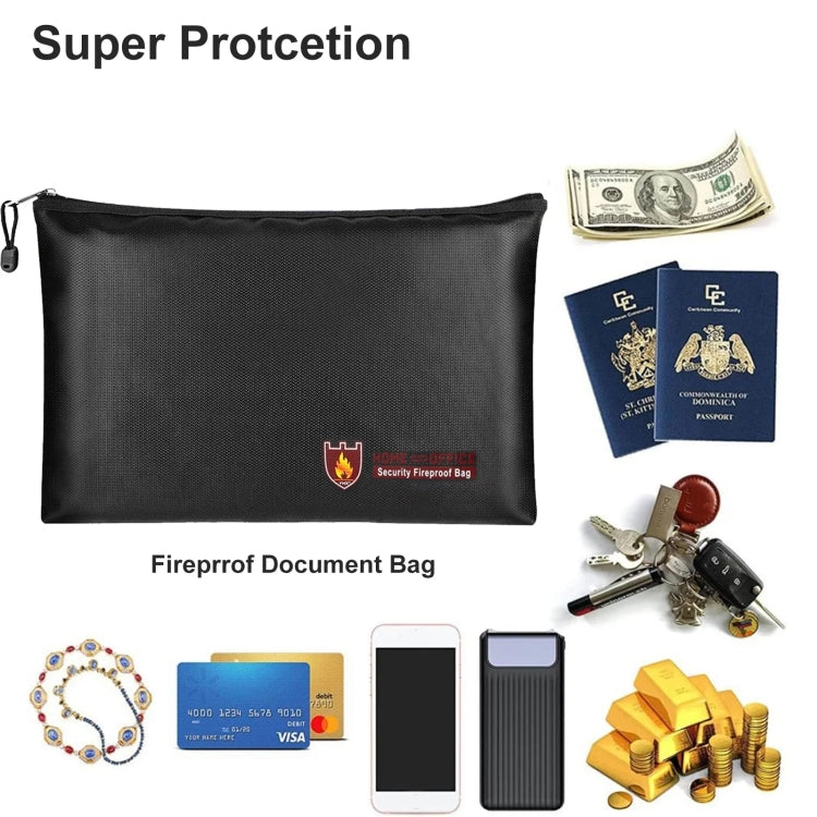 Fireproof Waterproof Document And Money Bag Cash Envelope For Jewelry Passport Valuables, 13.4x9.8in, 11.4x7.9in, 10.6x6.3in