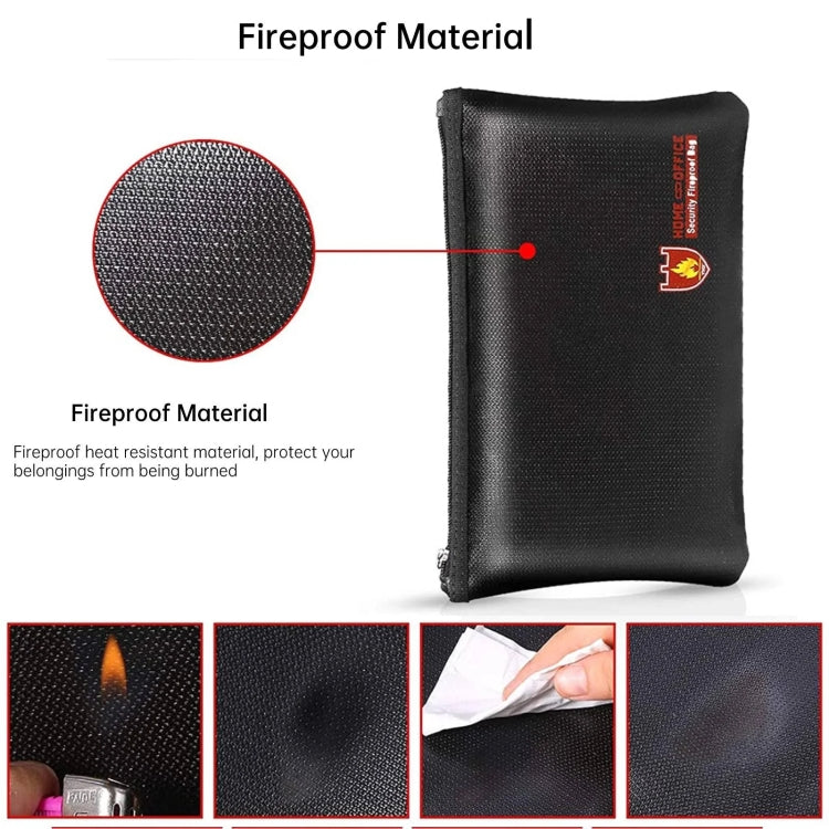 Fireproof Waterproof Document And Money Bag Cash Envelope For Jewelry Passport Valuables, 13.4x9.8in, 11.4x7.9in, 10.6x6.3in