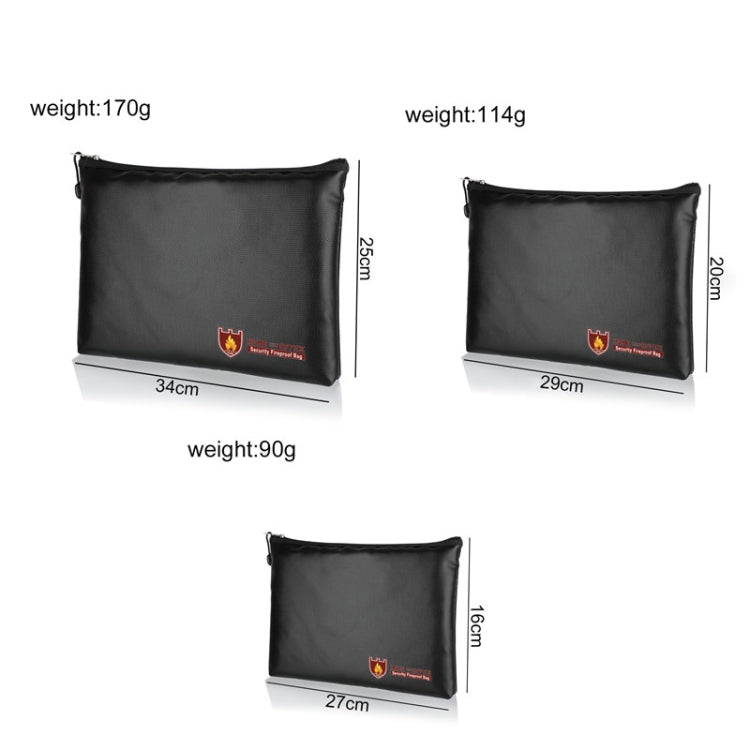 Fireproof Waterproof Document And Money Bag Cash Envelope For Jewelry Passport Valuables, 13.4x9.8in, 11.4x7.9in, 10.6x6.3in