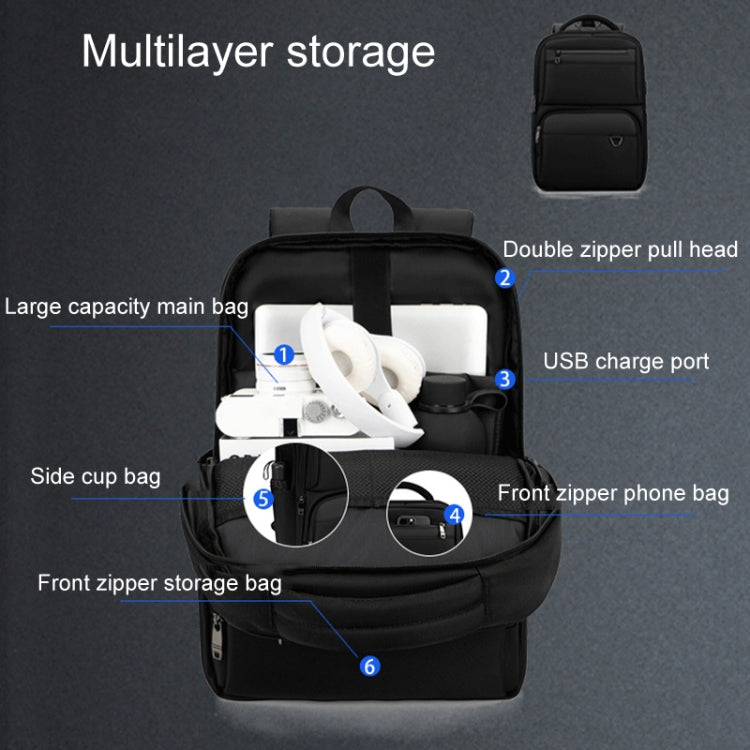 SKV B23889 Men Large Capacity Double-Shoulder Business Laptop Bag, B23889