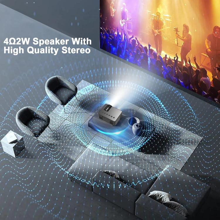 YT100 Suppor 1080P Mini Portable Projector WiFi Wireless Mirroring For IOS Android Smartphone