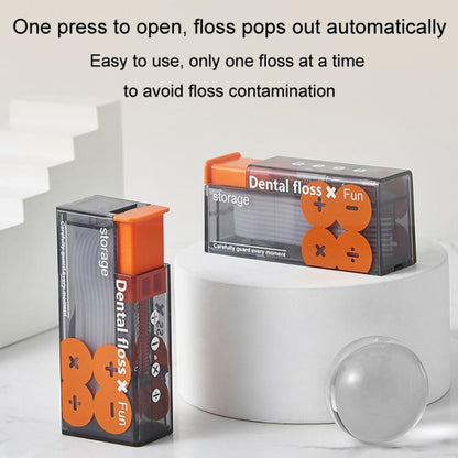 Portable Floss Box Auto Eject Dental Floss Dispenser With 10pcs Floss Disposable Toothpicks