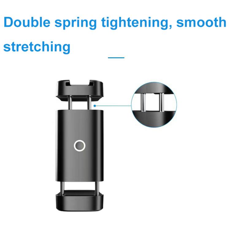 Telescopic Mobile Phone Extension Clamp with 1/4 Threaded Interface, Screw Hole + Ball Head, Dual Screw Hole