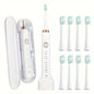 Sarmocare S100 IPX7 Waterproof Portable Sonic Electric Toothbrush with 8-brush Heads