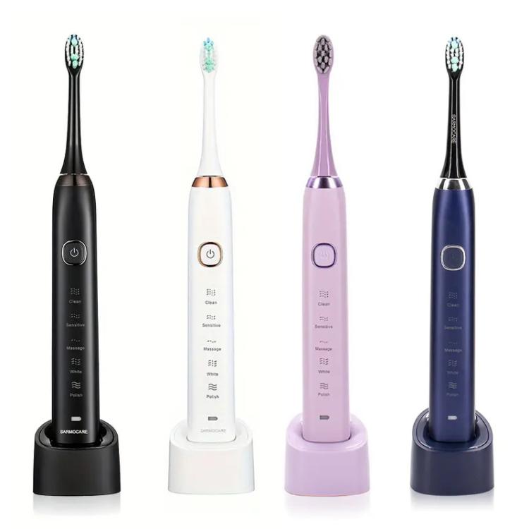 Sarmocare S100 IPX7 Waterproof Portable Sonic Electric Toothbrush with 8-brush Heads