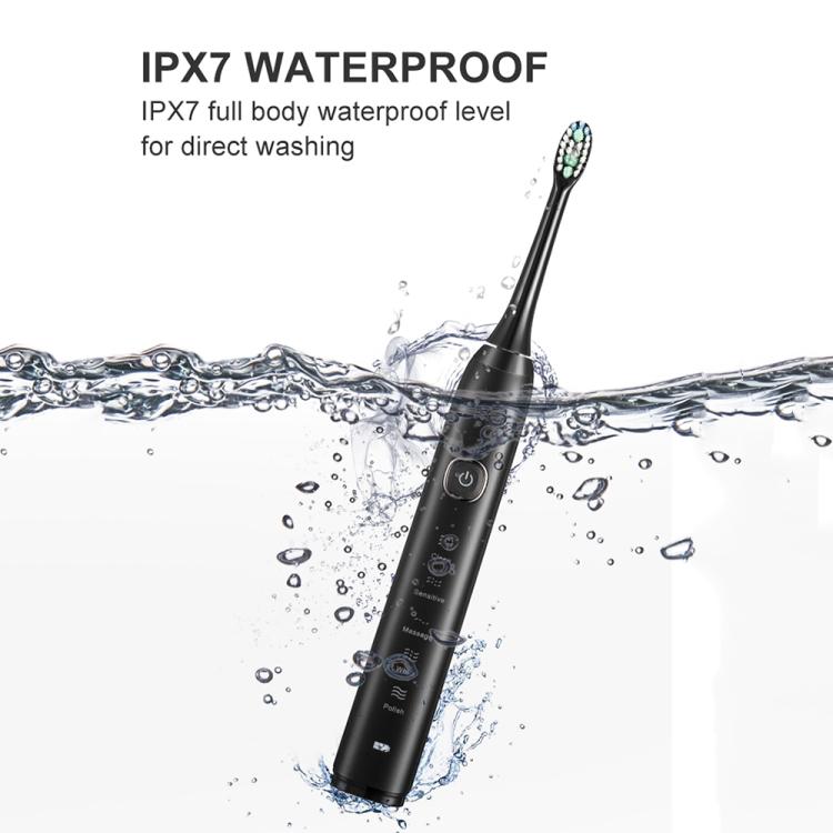 Sarmocare S100 IPX7 Waterproof Portable Sonic Electric Toothbrush with 8-brush Heads