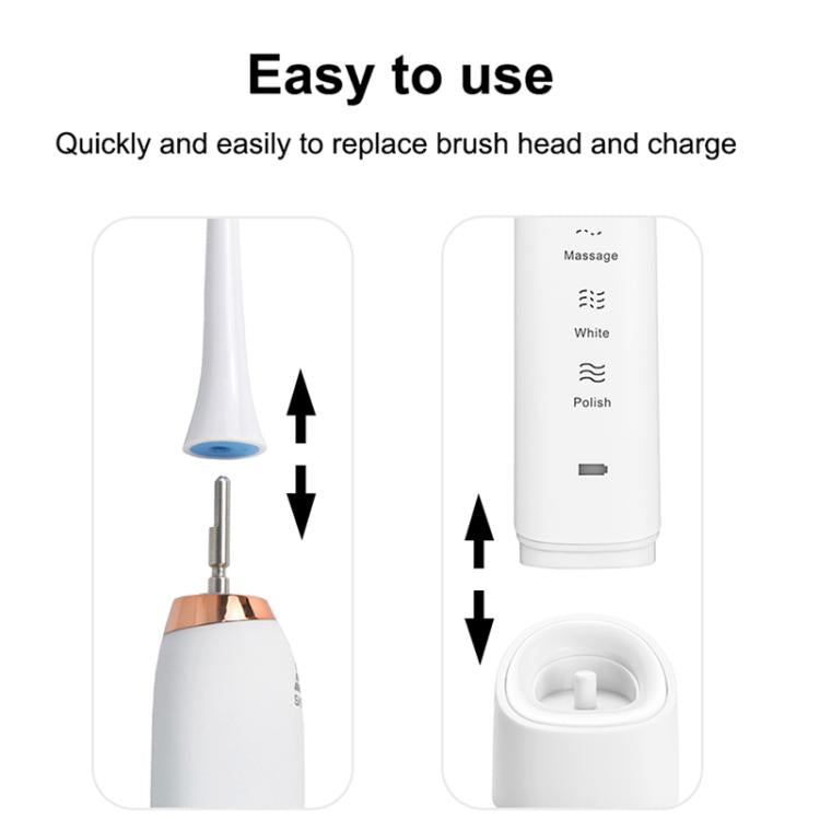 Sarmocare S100 IPX7 Waterproof Portable Sonic Electric Toothbrush with 8-brush Heads