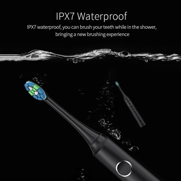 IPX7 Waterproof Smart Portable Sonic Electric Toothbrush with 6-brush Heads