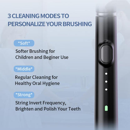 M200 IPX7 Waterproof Smart Timing Portable Electric Toothbrush with 6-brush Heads