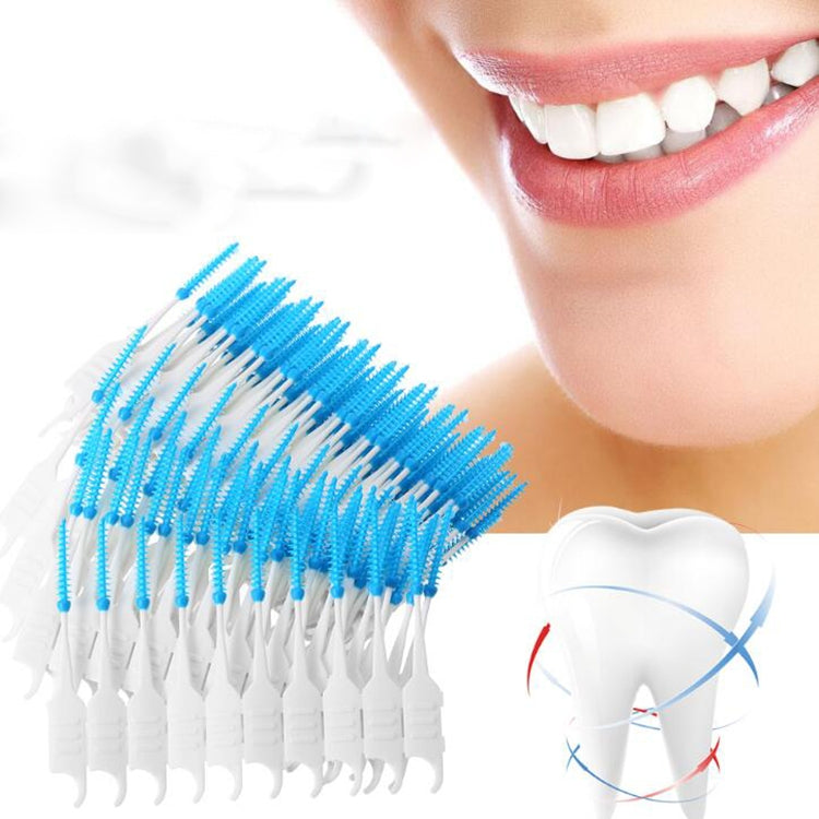 200pcs / Box Double Head Soft Silicone Spiral Floss Portable Dental Care Cleaning Tool