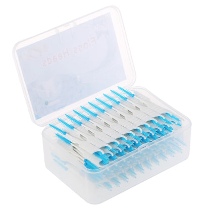 200pcs / Box Double Head Soft Silicone Spiral Floss Portable Dental Care Cleaning Tool