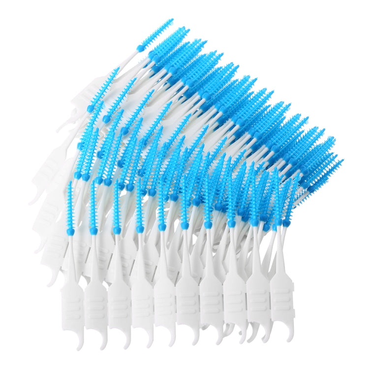 200pcs / Box Double Head Soft Silicone Spiral Floss Portable Dental Care Cleaning Tool