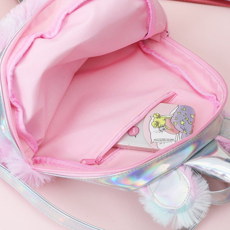 Unicorn Backpack Bag For Teenager Colorful Fur Leather Schoolbag Female Travel Shoulder Bag