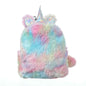 Unicorn Backpack Bag For Teenager Colorful Fur Leather Schoolbag Female Travel Shoulder Bag