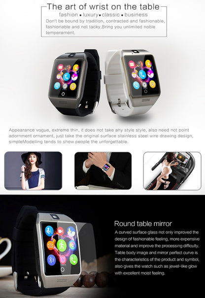 Q18S 1.54 inch IPS Screen MTK6260A Bluetooth 3.0 Smart Watch Phone, Pedometer / Sedentary Reminder / Sleeping Monitor  / Anti-Loss / Remote Camera / GSM / 0.3M Camera, WA3241BJ, WA3241BS, WA3241H, WA3241WJ, WA3241WS