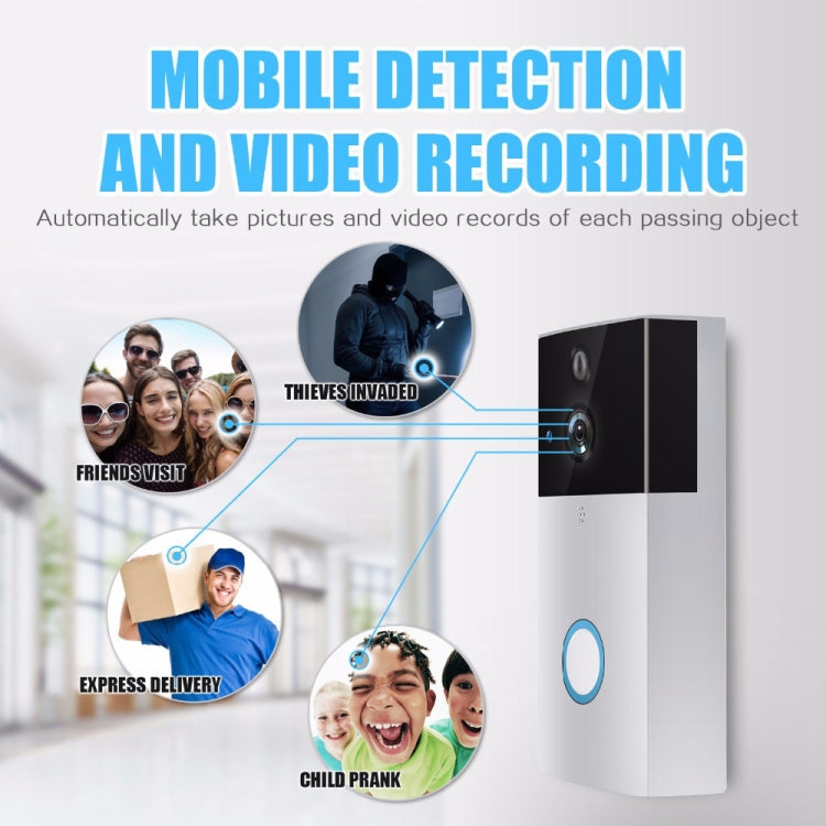 VESAFE HD 720P Security Camera Smart WiFi Video Doorbell Intercom, Support TF Card & Infrared Night Vision & Motion Detection App for IOS and Android, VS-A4 Silver, VS-A5 Black