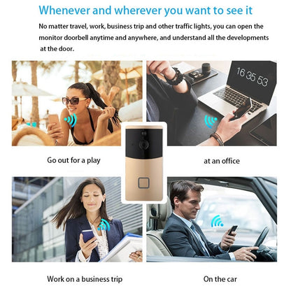 VESAFE Home VS-M2 HD 720P Security Camera Smart WiFi Video Doorbell Intercom, Support TF Card & Night Vision & PIR Detection APP for IOS and Android, VS-M2