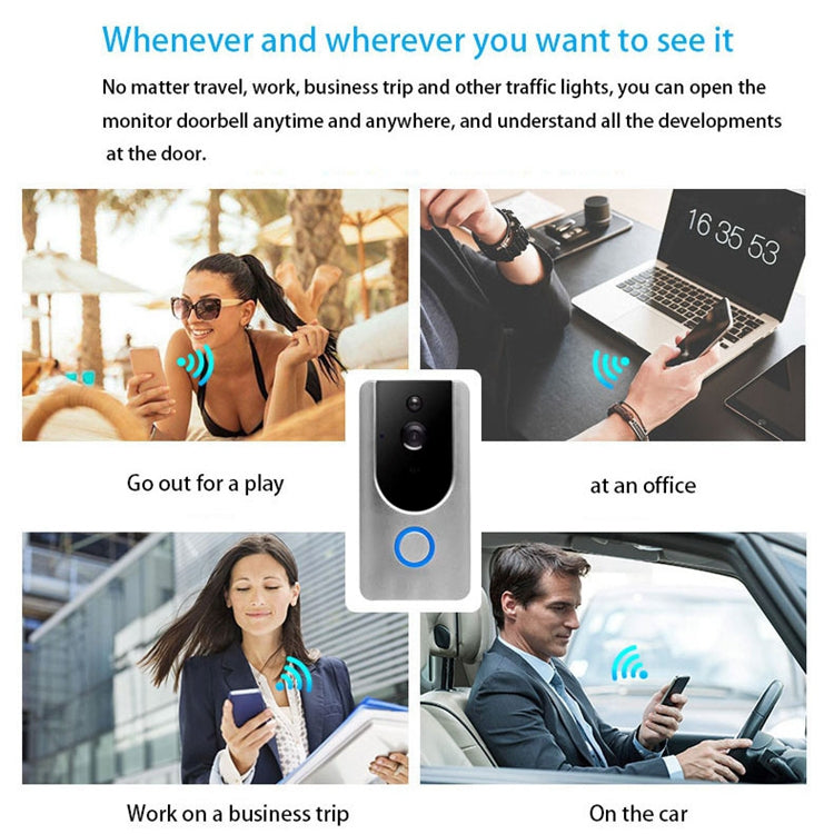 VESAFE Home VS-M3 HD 720P Security Camera Smart WiFi Video Doorbell Intercom, Support TF Card & Night Vision & PIR Detection APP for IOS and Android(with Ding Dong/Chime) , VS-M3