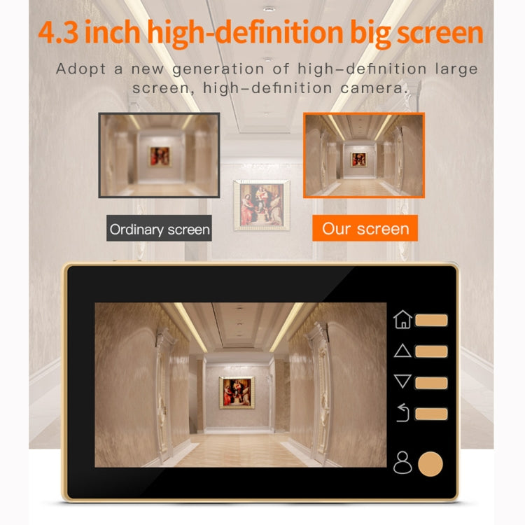 Danmini Q10 4.3 Inch Screen Motion Detection Camera Video Alarm Smart Digital Door Viewer, Support TF Card