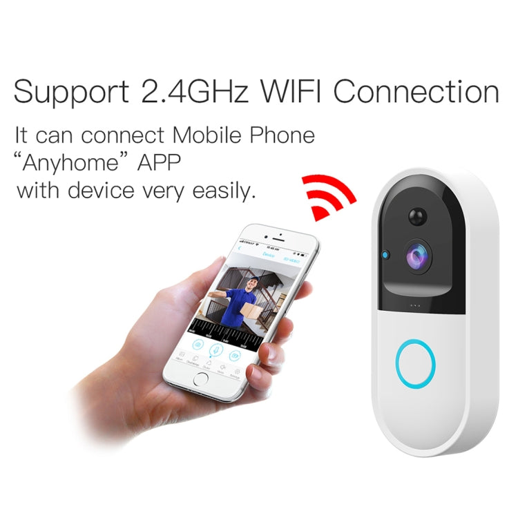 B50 720P Smart WiFi Video Visual Doorbell, Support Phone Remote Monitoring & Night Vision & SD Card