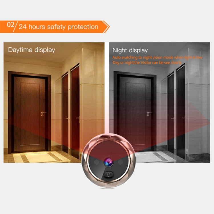 DD1 Smart Electronic Cat Eye Camera Doorbell with 2.8 inch LCD Screen, Support Infrared Night Vision