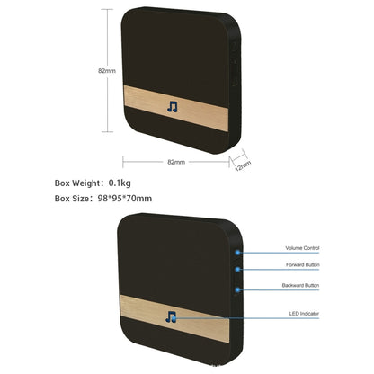 B10 52 Chimes 110dB Doorbell Receiver Low Power Consumption Home Door Tools, EU Plug, AC 90-260V, B10 Black EU Plug, B10 White EU Plug