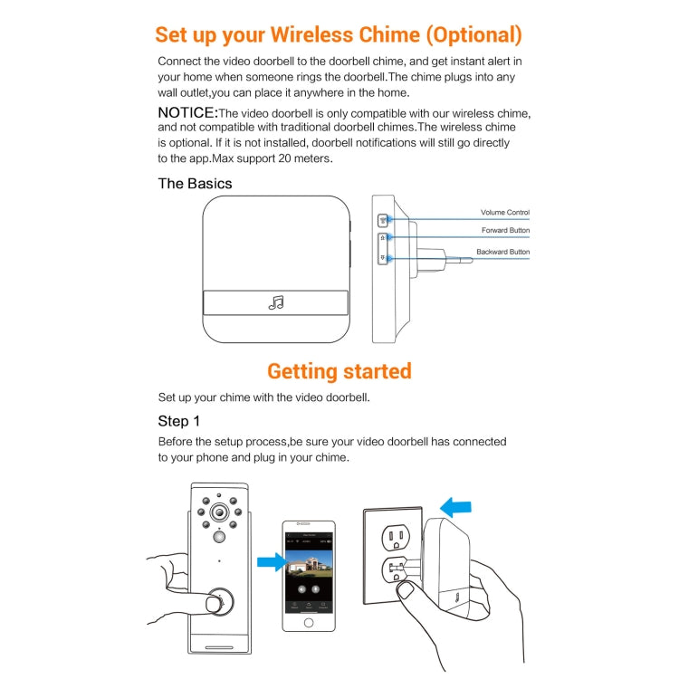 B10 52 Chimes 110dB Doorbell Receiver Low Power Consumption Home Door Tools, EU Plug, AC 90-260V, B10 Black EU Plug, B10 White EU Plug