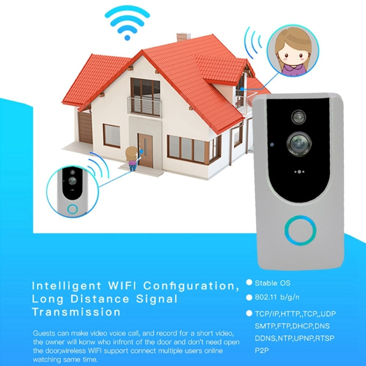 M2 720P Smart WIFI Video Visual Doorbell,Support Mobile Phone Remote Monitoring & Night Vision