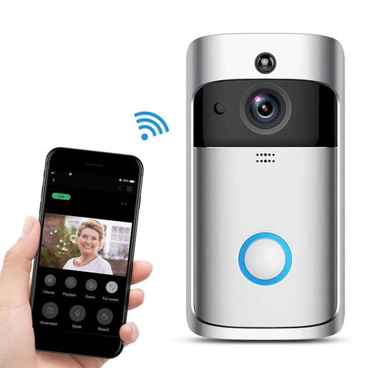 M4 720P Smart WIFI Ultra Low Power Video PIR Visual Doorbell with 3 Battery Slots,Support Mobile Phone Remote Monitoring & Night Vision & 166 Degree Wide-angle Camera Lens