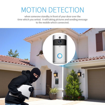 M4 720P Smart WIFI Ultra Low Power Video PIR Visual Doorbell with 3 Battery Slots,Support Mobile Phone Remote Monitoring & Night Vision & 166 Degree Wide-angle Camera Lens