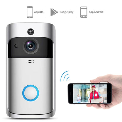 M4 720P Smart WIFI Ultra Low Power Video PIR Visual Doorbell with 3 Battery Slots,Support Mobile Phone Remote Monitoring & Night Vision & 166 Degree Wide-angle Camera Lens