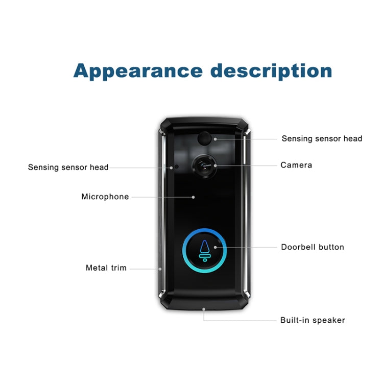 M101 WiFi Intelligent Video Doorbell, Support Infrared Night Vision / Motion Detection / Two-way Intercom / 32GB SD Card, M101