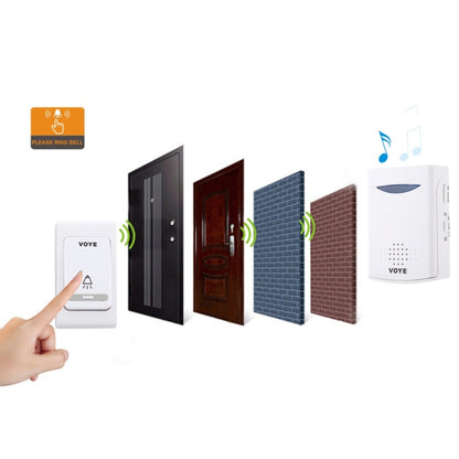 VOYE V006B Home Music Remote Control Wireless Doorbell with 38 Polyphony Sounds, V006B