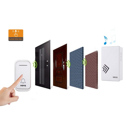 VOYE V022F Home Music Remote Control Wireless Doorbell with 38 Polyphony Sounds, V022F