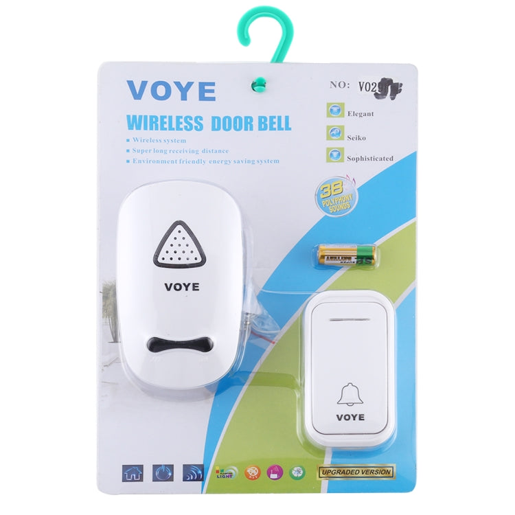 VOYE V025F Home Music Remote Control Wireless Doorbell with 38 Polyphony Sounds, US Plug, V025F