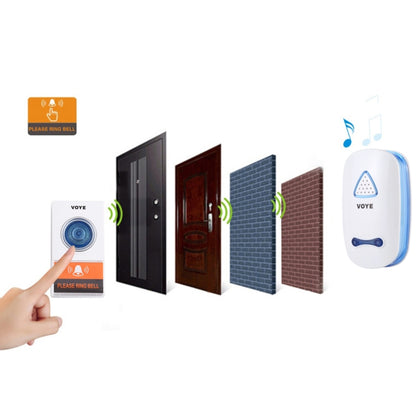 VOYE V025A Home Music Remote Control Wireless Doorbell with 38 Polyphony Sounds, US Plug, V025A