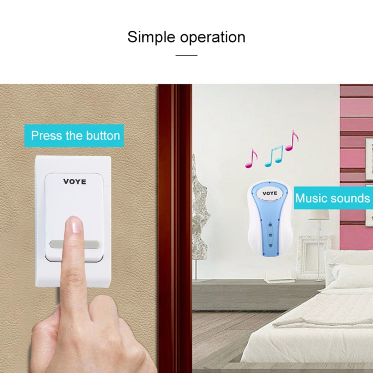 VOYE V008B Home Music Remote Control Wireless Doorbell with 38 Polyphony Sounds, US Plug, V008B