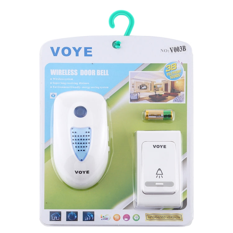 VOYE V003B Home Music Remote Control Wireless Doorbell with 38 Polyphony Sounds, US Plug, V003B