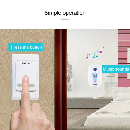 VOYE V003B Home Music Remote Control Wireless Doorbell with 38 Polyphony Sounds, US Plug, V003B