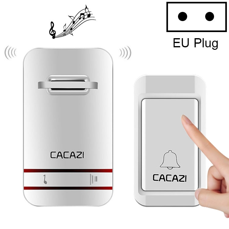 CACAZI V027G One Button One Receivers Self-Powered Wireless Home Kinetic Electronic Doorbell, UK Plug, 1 Button 1 Receivers