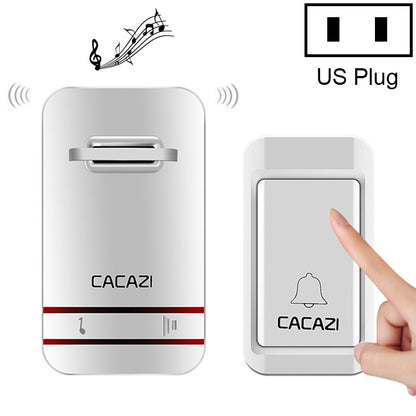 CACAZI V027G One Button One Receivers Self-Powered Wireless Home Kinetic Electronic Doorbell, UK Plug, 1 Button 1 Receivers