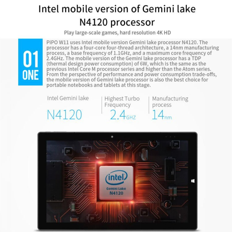 Windows 10, Intel Gemini Lake N4120 Quad Core Up to 2.6GHz, with Keyboard & Stylus Pen, Support Dual Band WiFi & Bluetooth & Micro SD Card, 8GB+128GB+256GB