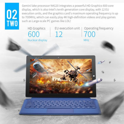 Windows 10, Intel Gemini Lake N4120 Quad Core Up to 2.6GHz, with Keyboard & Stylus Pen, Support Dual Band WiFi & Bluetooth & Micro SD Card, 8GB+128GB+256GB