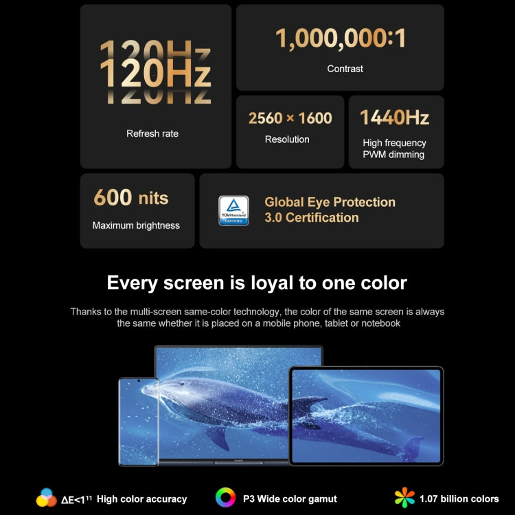 HarmonyOS 3 Hisilicon Kirin 9000E Octa Core, Support Dual WiFi / BT / GPS, Not Support Google Play, 8GB+128GB (Black), 8GB+128GB (Blue)